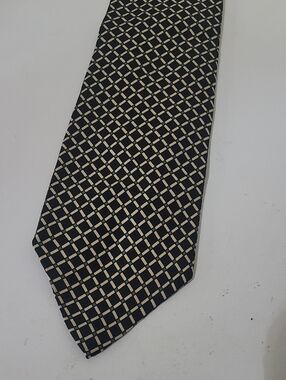 POLO Ralph Lauren Black Tie with Cream Lattice EUC